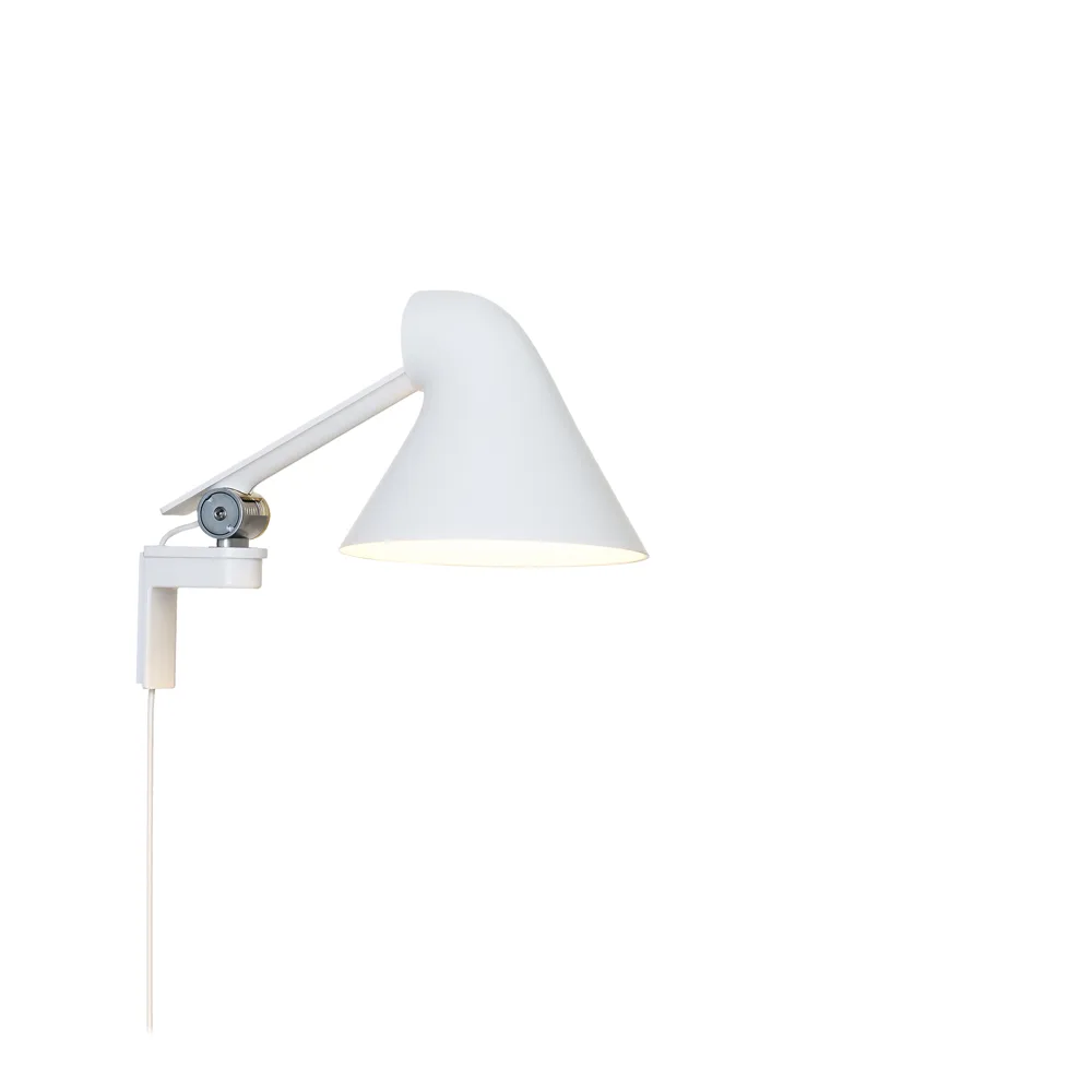 NJP wall lamp, White, short arm, LED, 3000k Louis Poulsen
