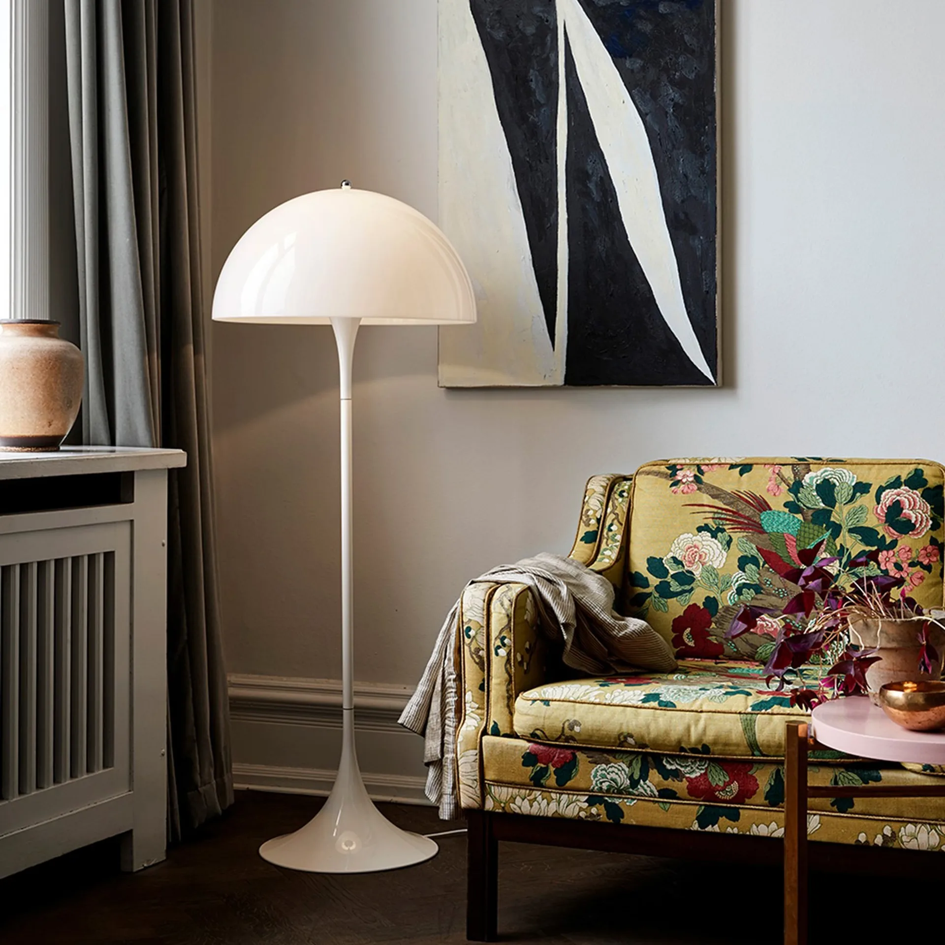 Panthella floor lamp, White acrylic Louis Poulsen