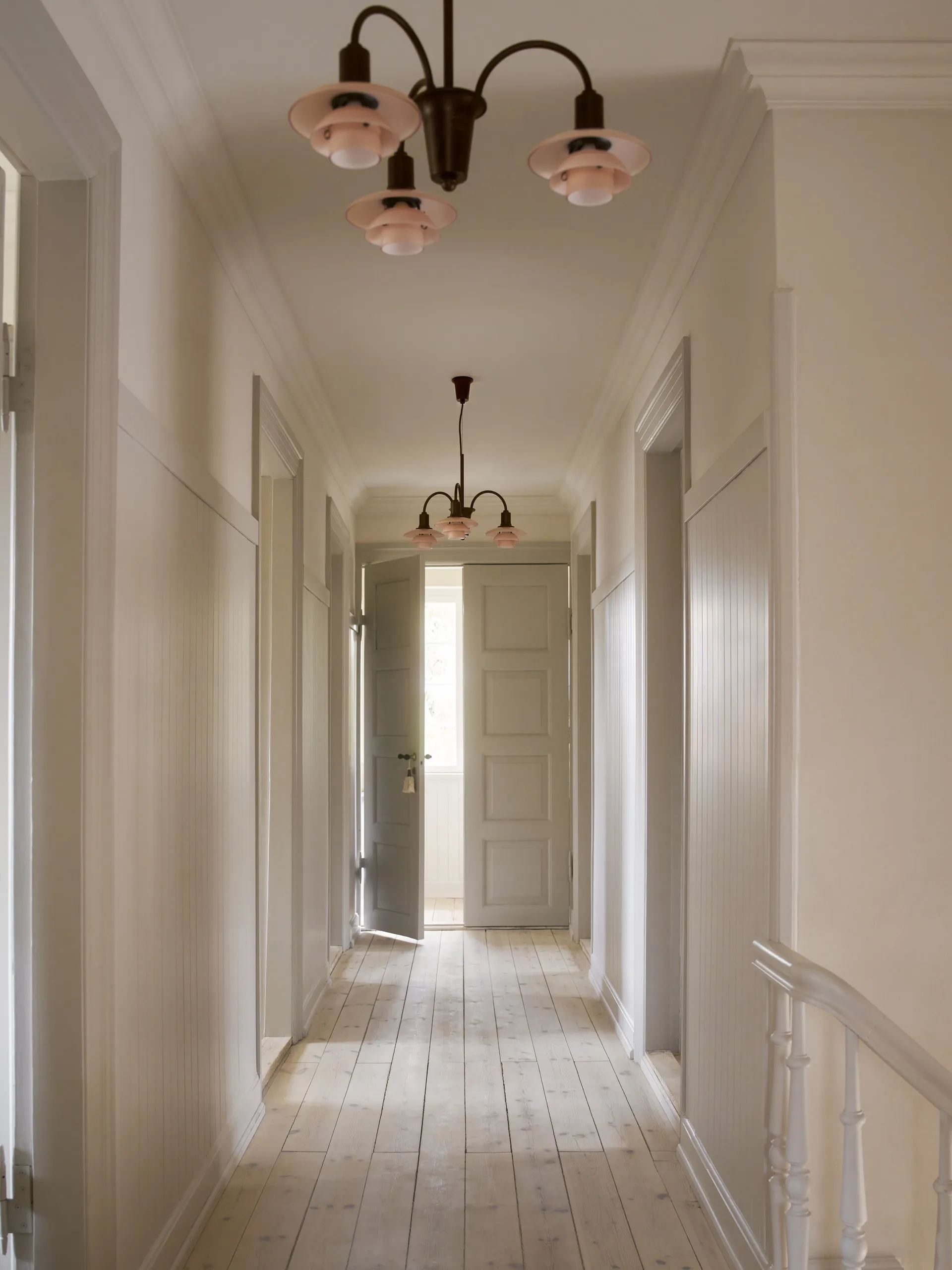 PH 1/1 Chandelier Centenary Edition chandelier, Brass-dusty terracotta, 3 arms Louis Poulsen
