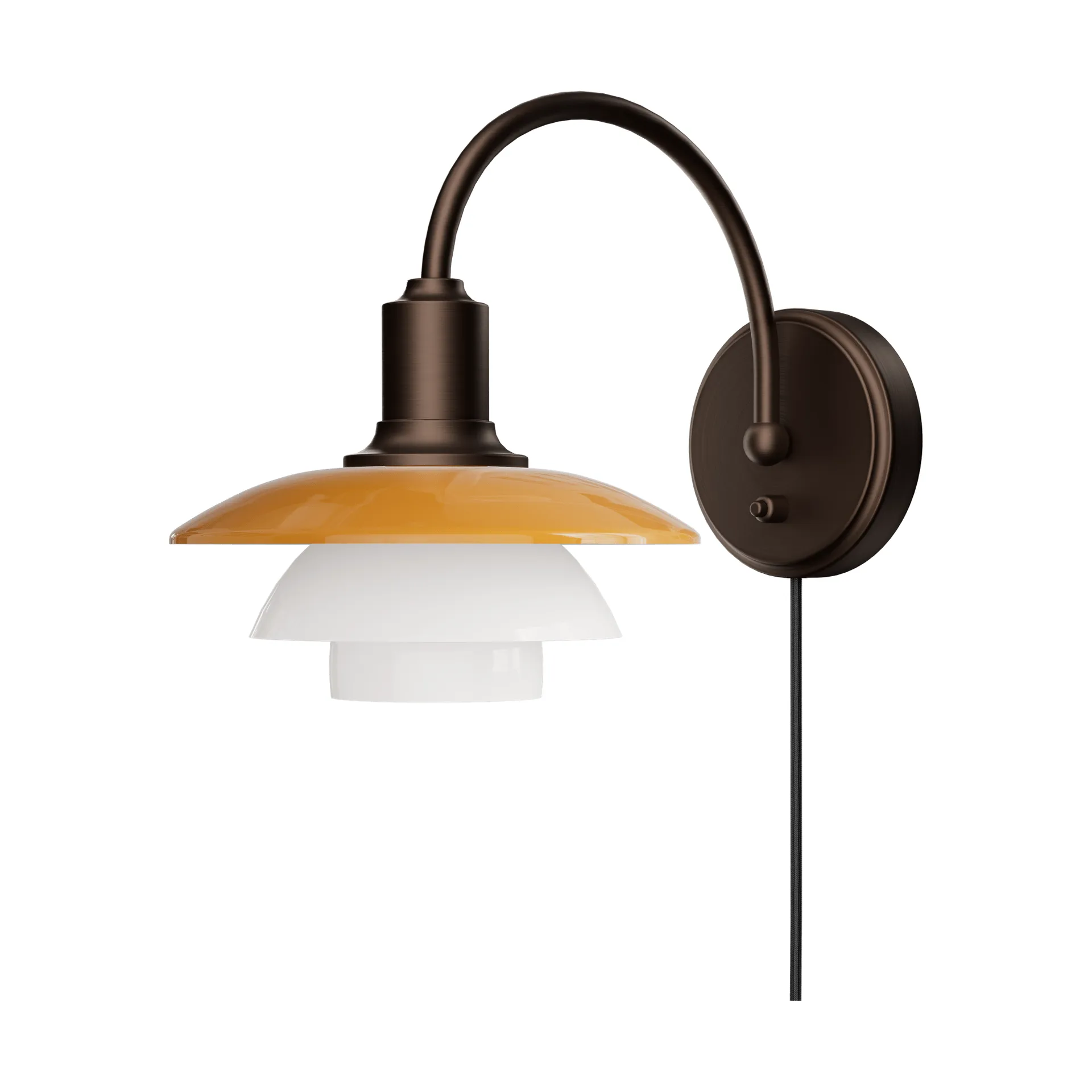 PH 2/2 Centenary Edition wall lamp, Amber-opal white, plug Louis Poulsen