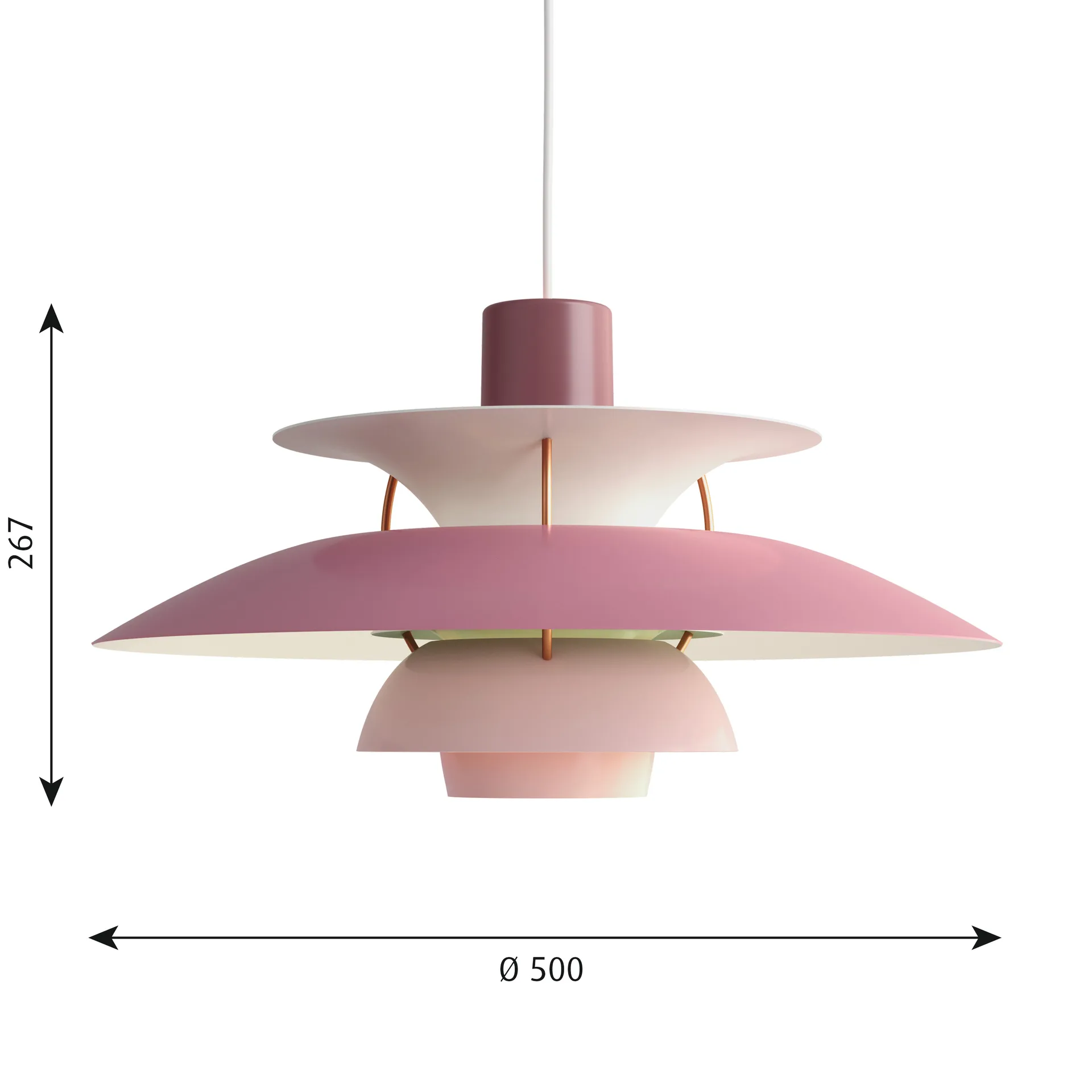 PH 5 pendant lamp, Ø500, Pink Louis Poulsen