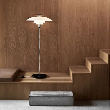 PH 80 floor lamp - Black-white opal acrylic - Louis Poulsen