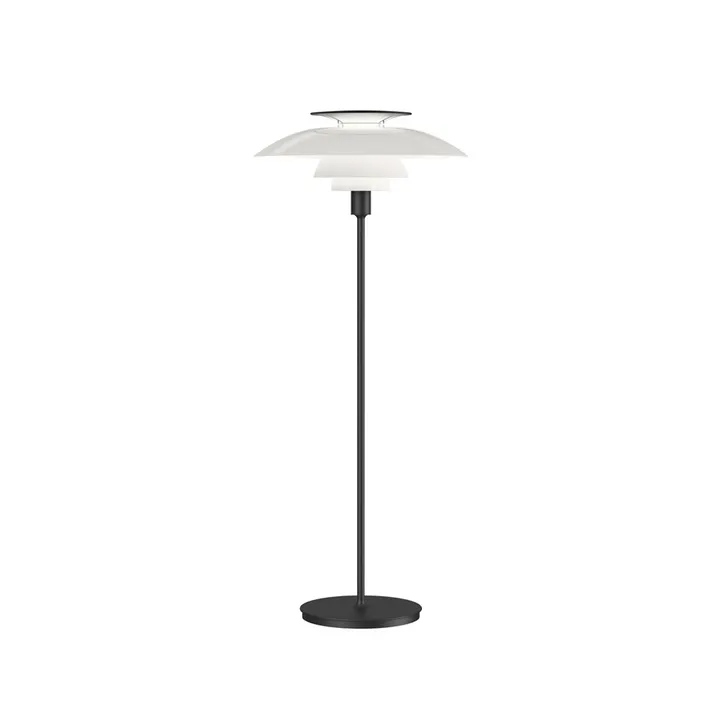 PH 80 floor lamp - Black-white opal acrylic - Louis Poulsen