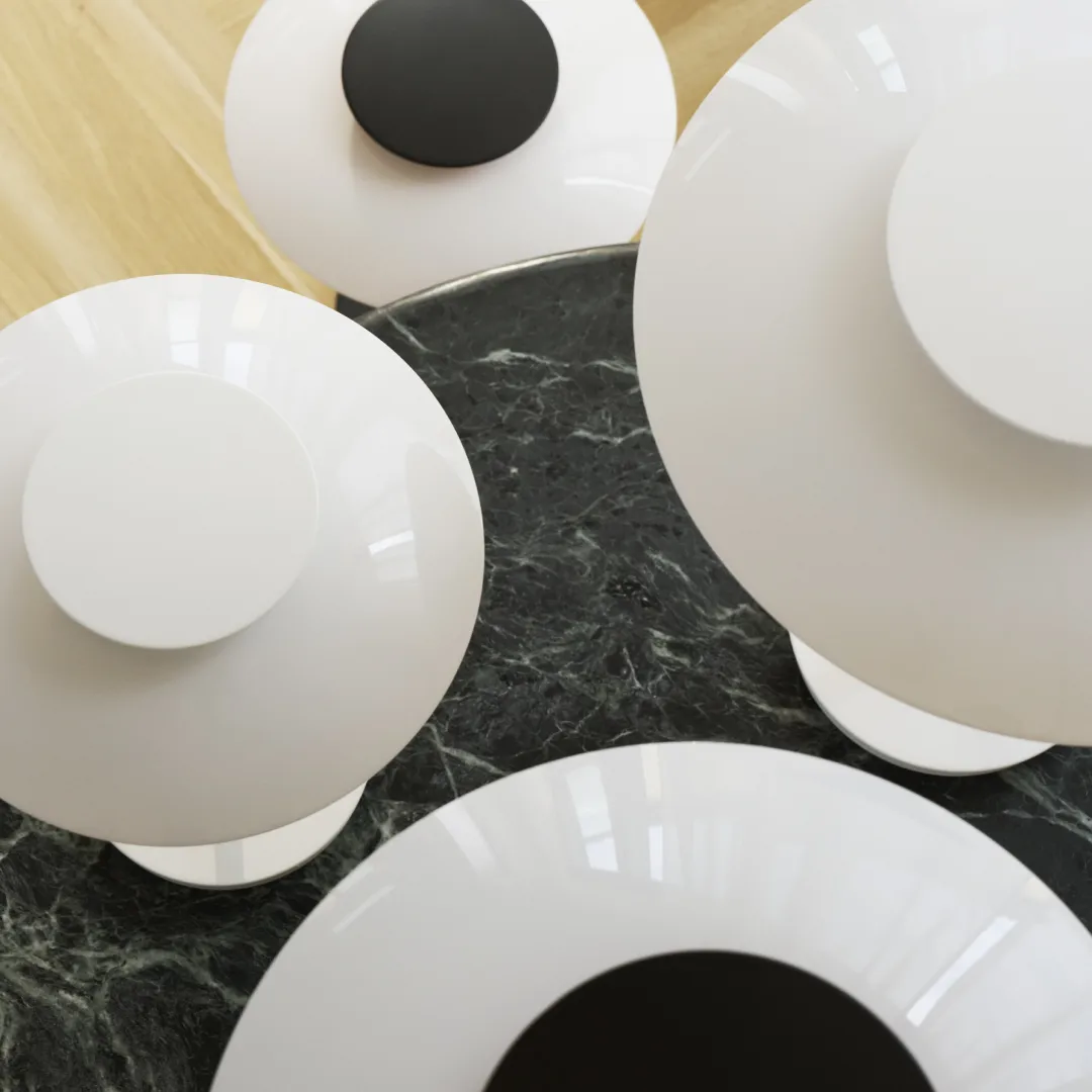 PH 80 table lamp, White opal, chrome-plated Louis Poulsen