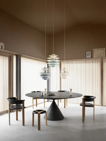 PH Snowball pendant lamp - Dusty blue-chrome - Louis Poulsen