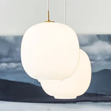 VL45 Radiohus LED pendant lamp large - Brass-white opal glass - Louis Poulsen
