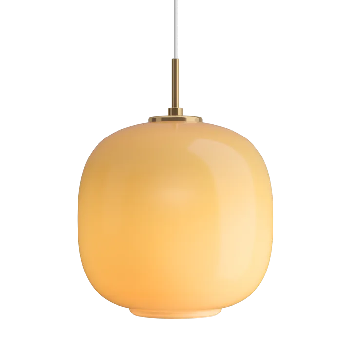 VL45 Radiohus pendant lamp Ø25 cm - Brass-amber glass - Louis Poulsen
