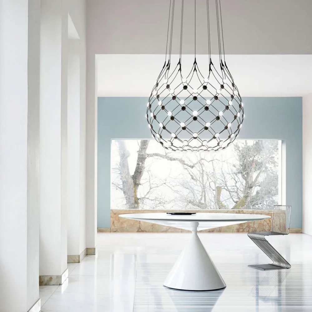 Mesh Wireless ceiling lamp, Black, large Luceplan