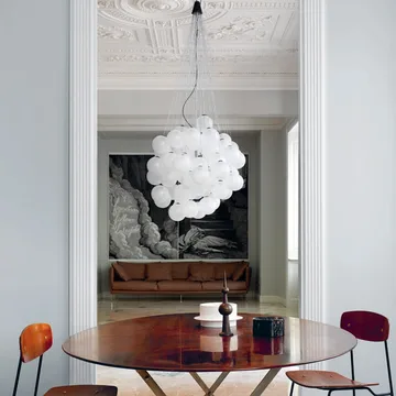 Stochastic pendant lamp - Opal, 48 spheres - Luceplan