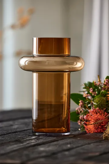 Tube vase glass 30 cm - Amber - Lyngby Glas