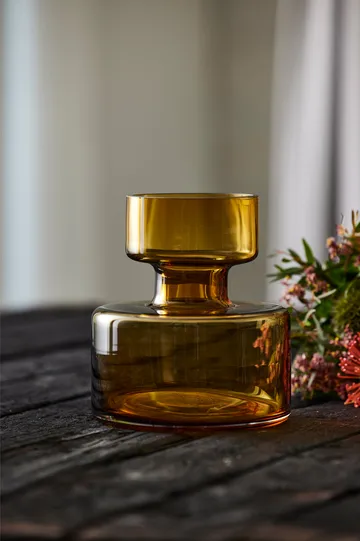 Tubular vase glass 20 cm - Amber - Lyngby Glas