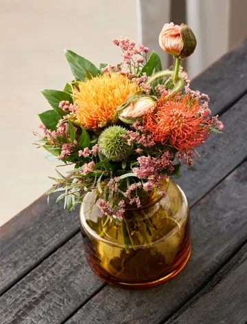 Tubular vase glass 20 cm - Amber - Lyngby Glas