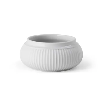 Curve Block candle sticks Ø11 cm - White - Lyngby Porcelæn
