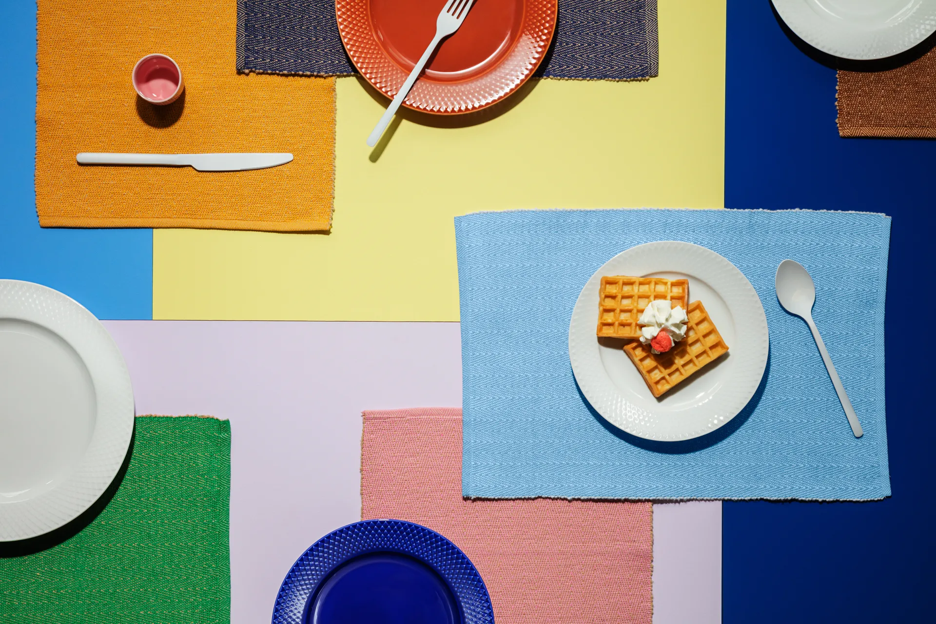 Herringbone placemat 30x43 cm, Turquoise Lyngby Porcelæn