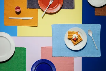 Herringbone placemat 30x43 cm - Turquoise - Lyngby Porcelæn