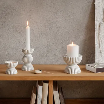 Lyngby Tura tealight holder Ø8 cm - White - Lyngby Porcelæn
