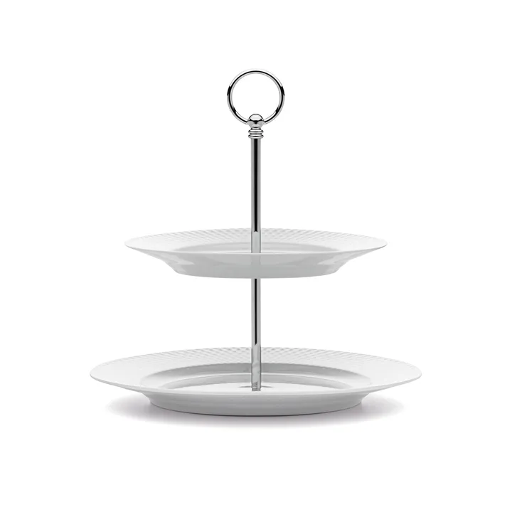 Rhombe cake dish Ø 27 cm - white - Lyngby Porcelæn