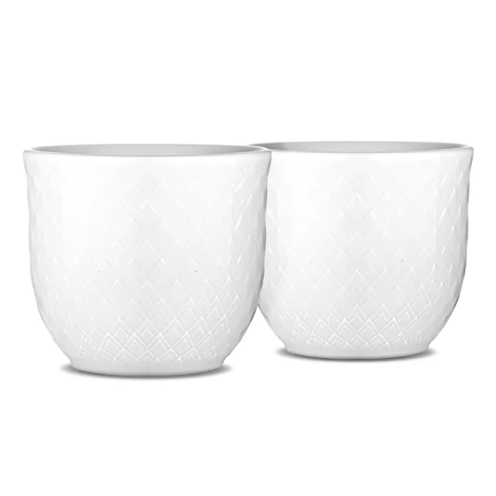 Rhombe egg cup. 2-pack - white - Lyngby Porcelæn