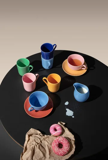Rhombe mug with handle 33 cl - Blue - Lyngby Porcelæn