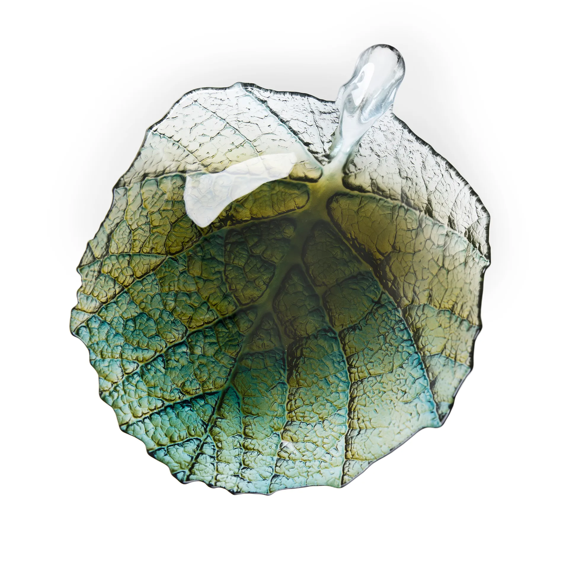 Folia bowl large, Forest green Målerås Glasbruk