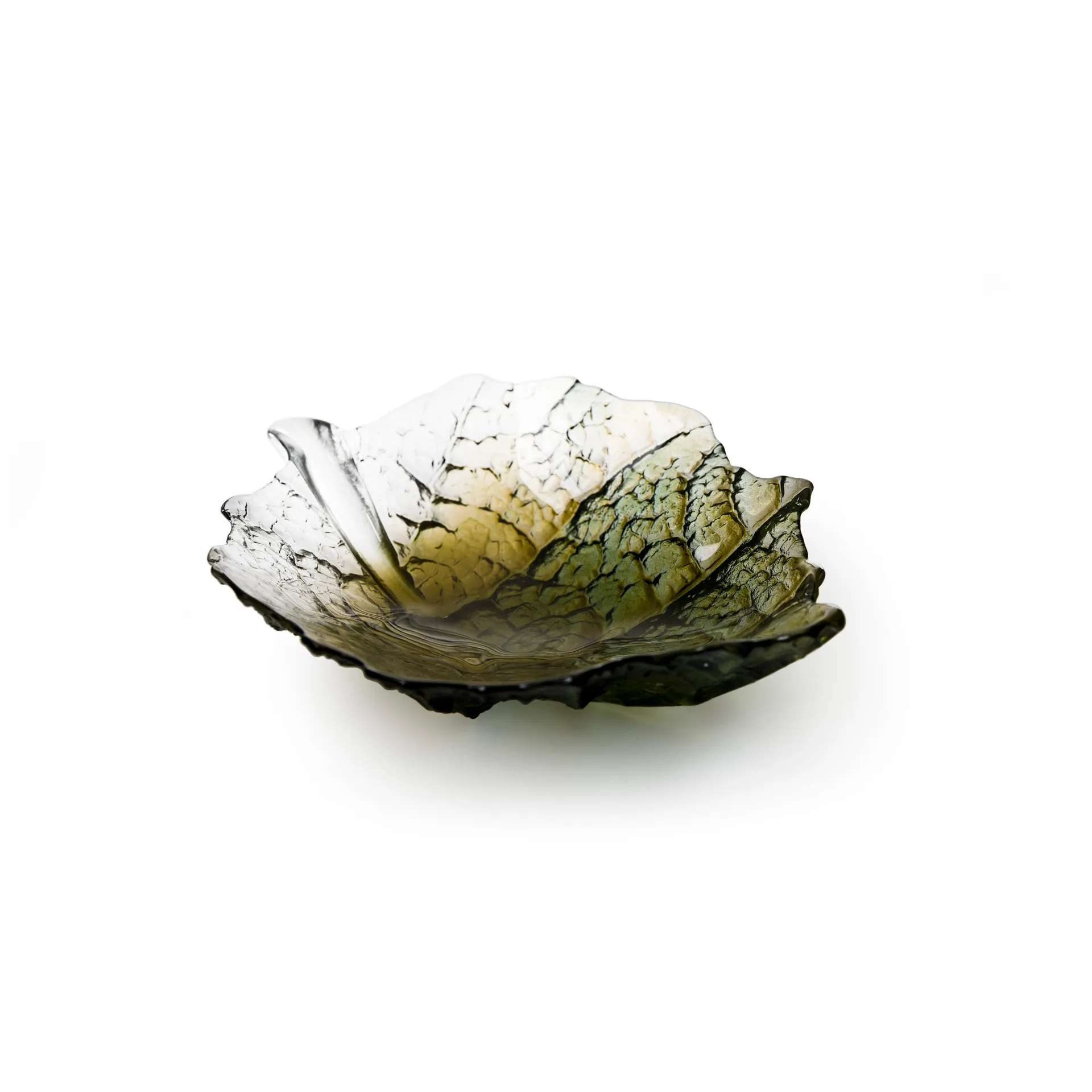 Folia bowl medium, Forest green Målerås Glasbruk