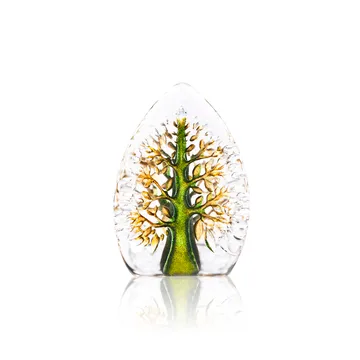 Yggdrasil glass sculpture green-yellow - Mini - Målerås Glasbruk