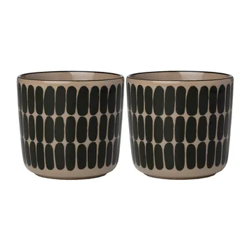 Alku coffee cup without handle 20 cl 2-pack - Brown-green - Marimekko