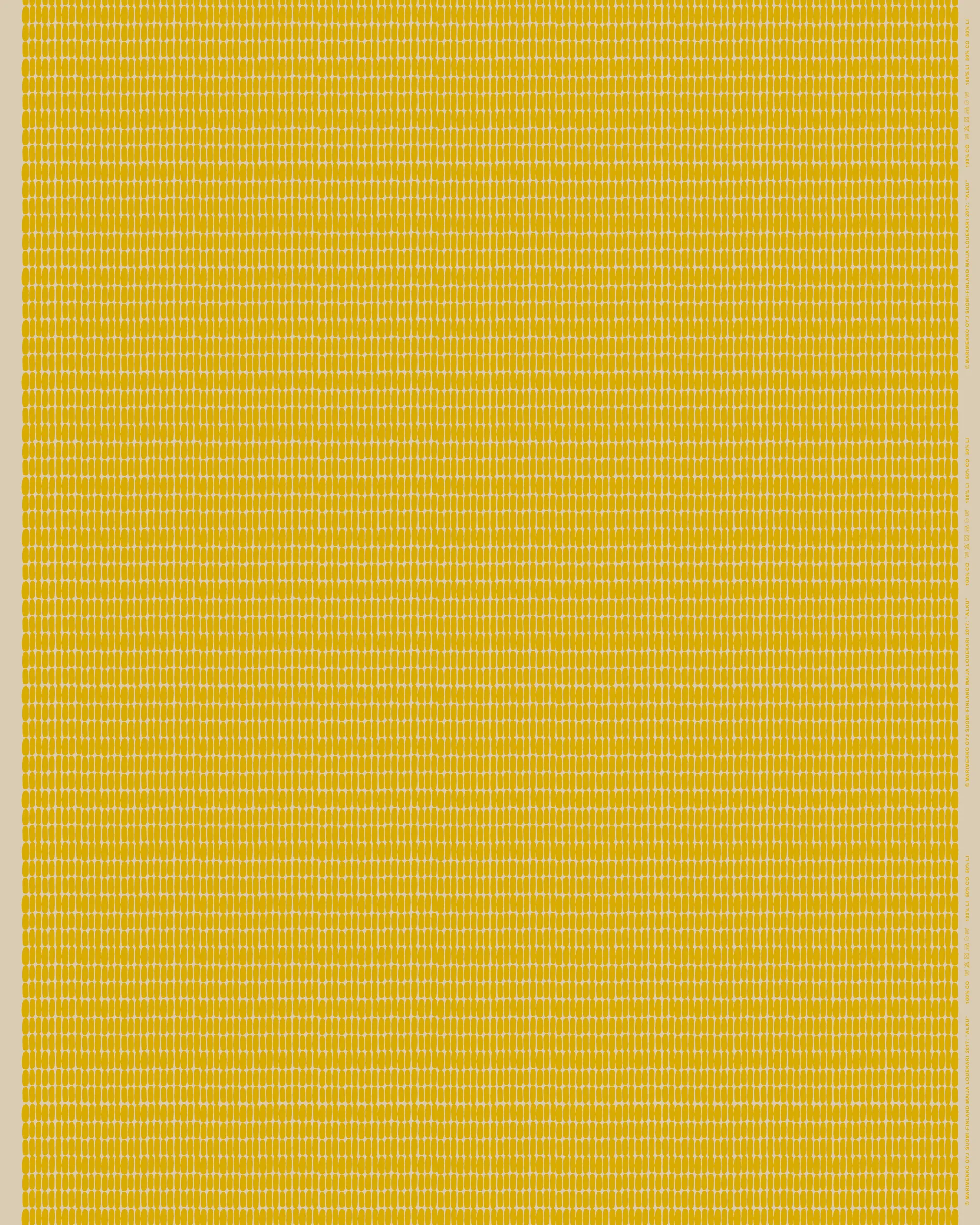 Alku oilcloth cotton-linen, Linen-yellow Marimekko