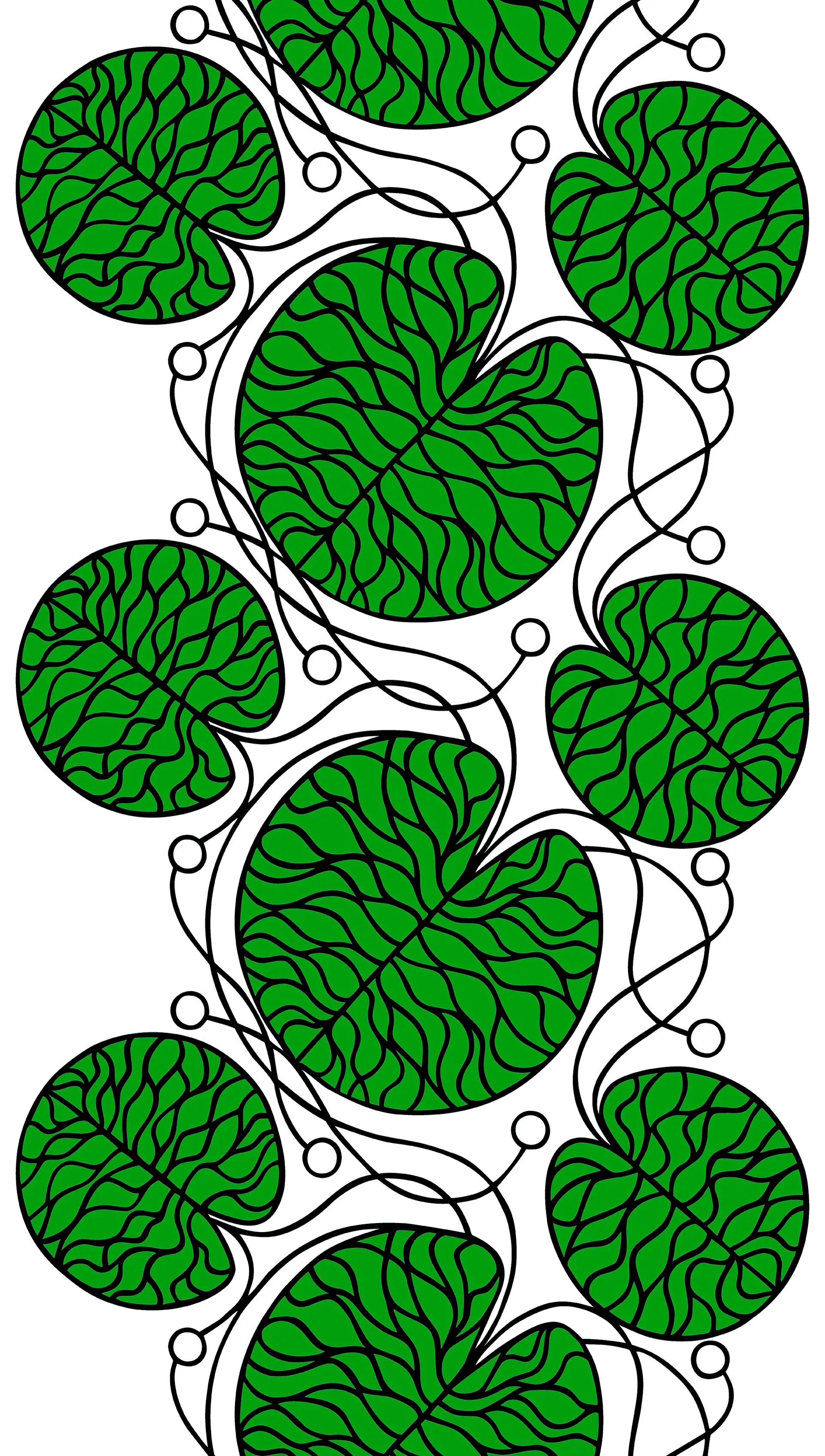 Bottna green fabric, green Marimekko