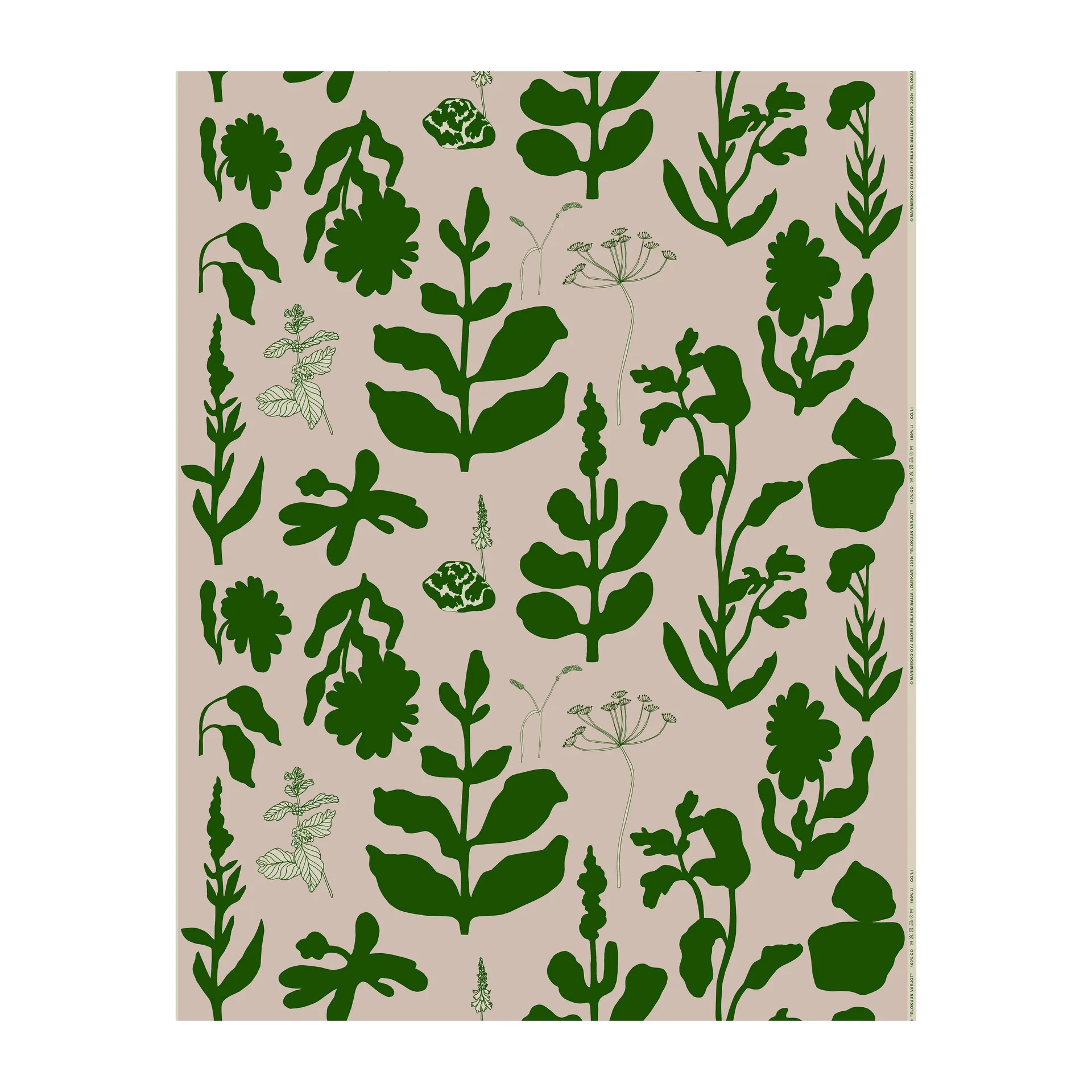 Elokuun Varjot oilcloth, Pink-green Marimekko