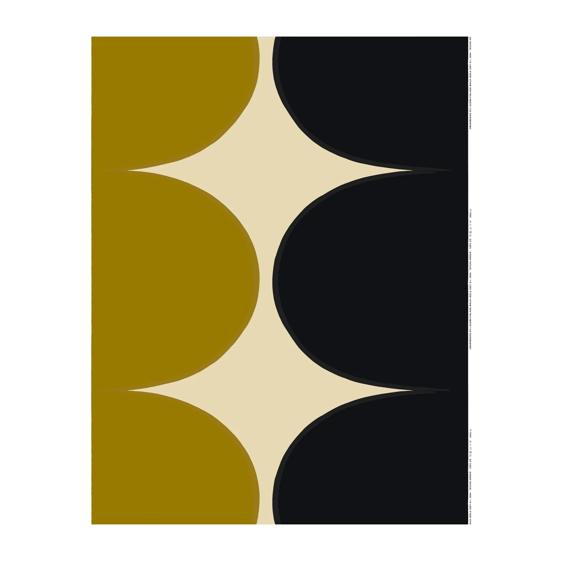 Härkä fabric, Beige-green-olive Marimekko