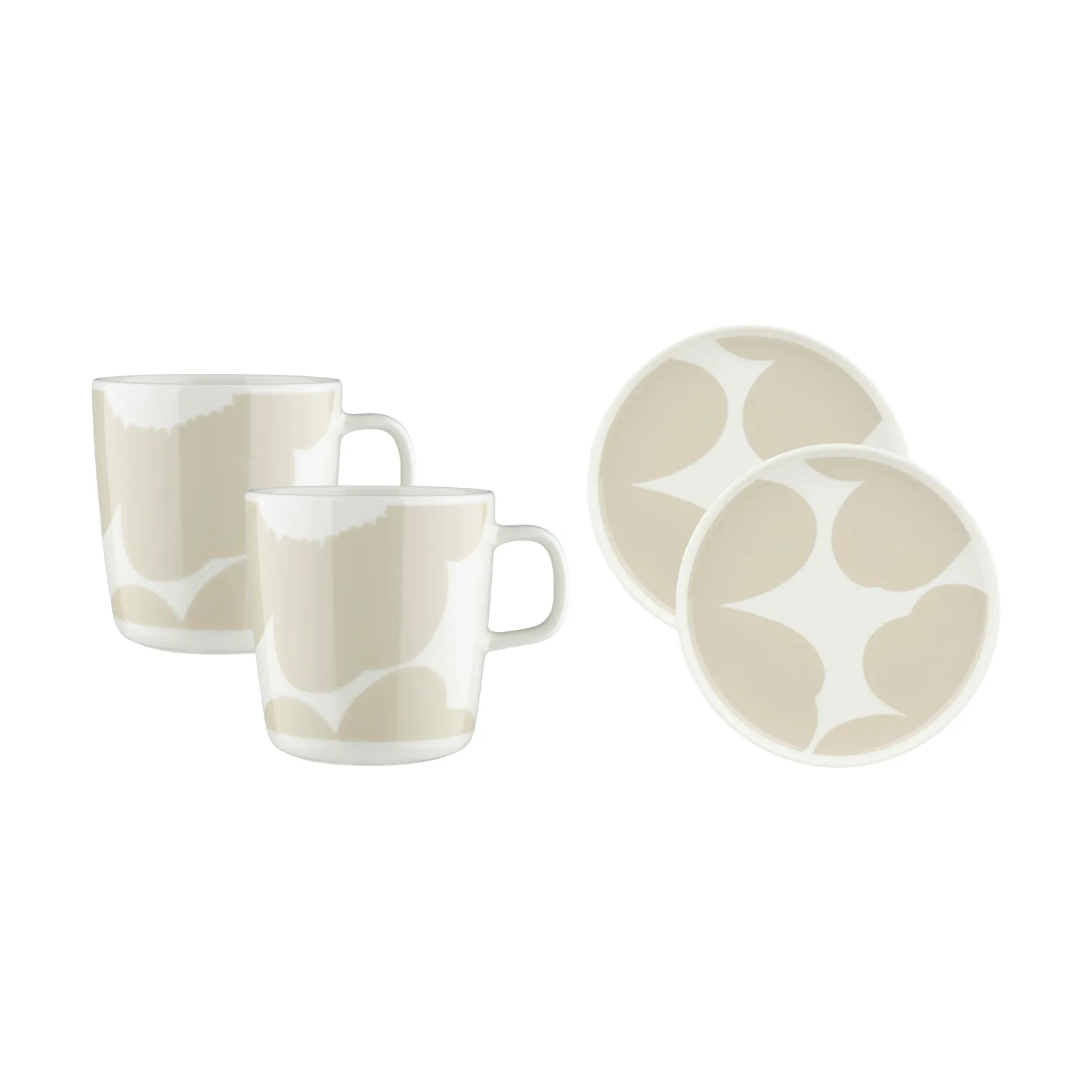 Iso Unikko breakfast set 4-piece, White-straw Marimekko