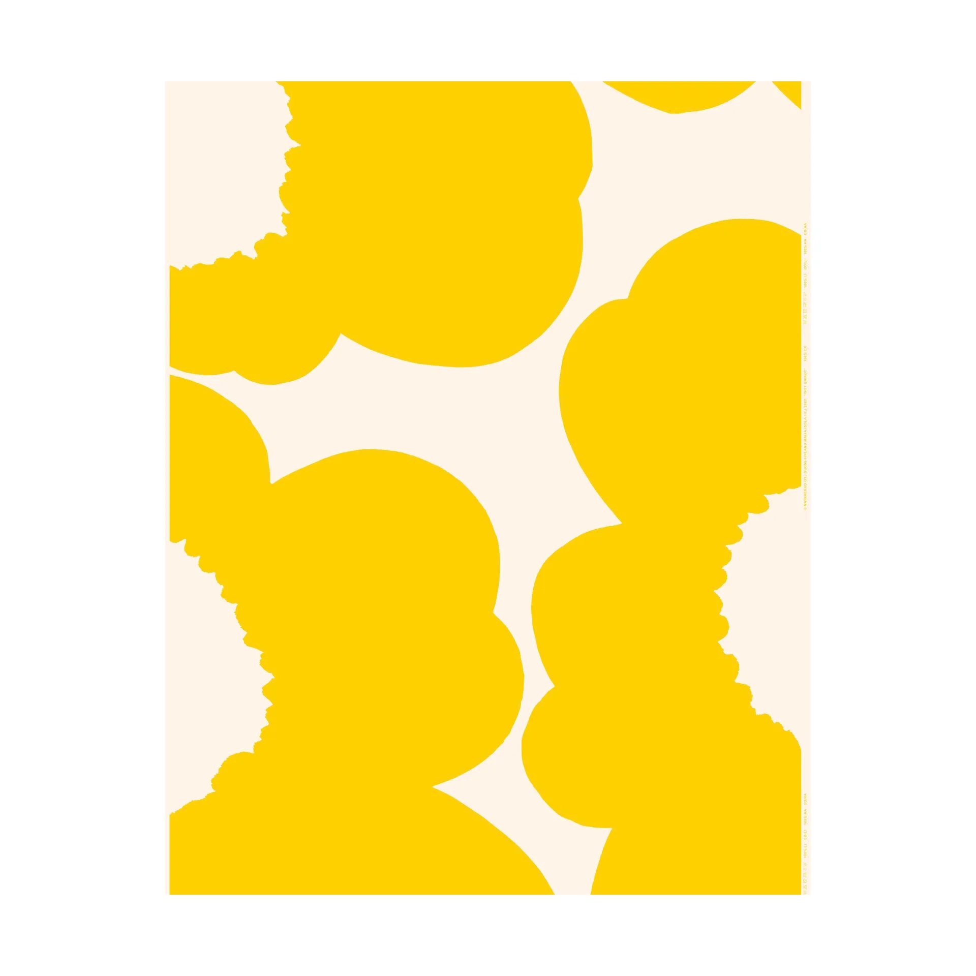 Iso Unikko fabric cotton satin, Cotton-spring yellow Marimekko