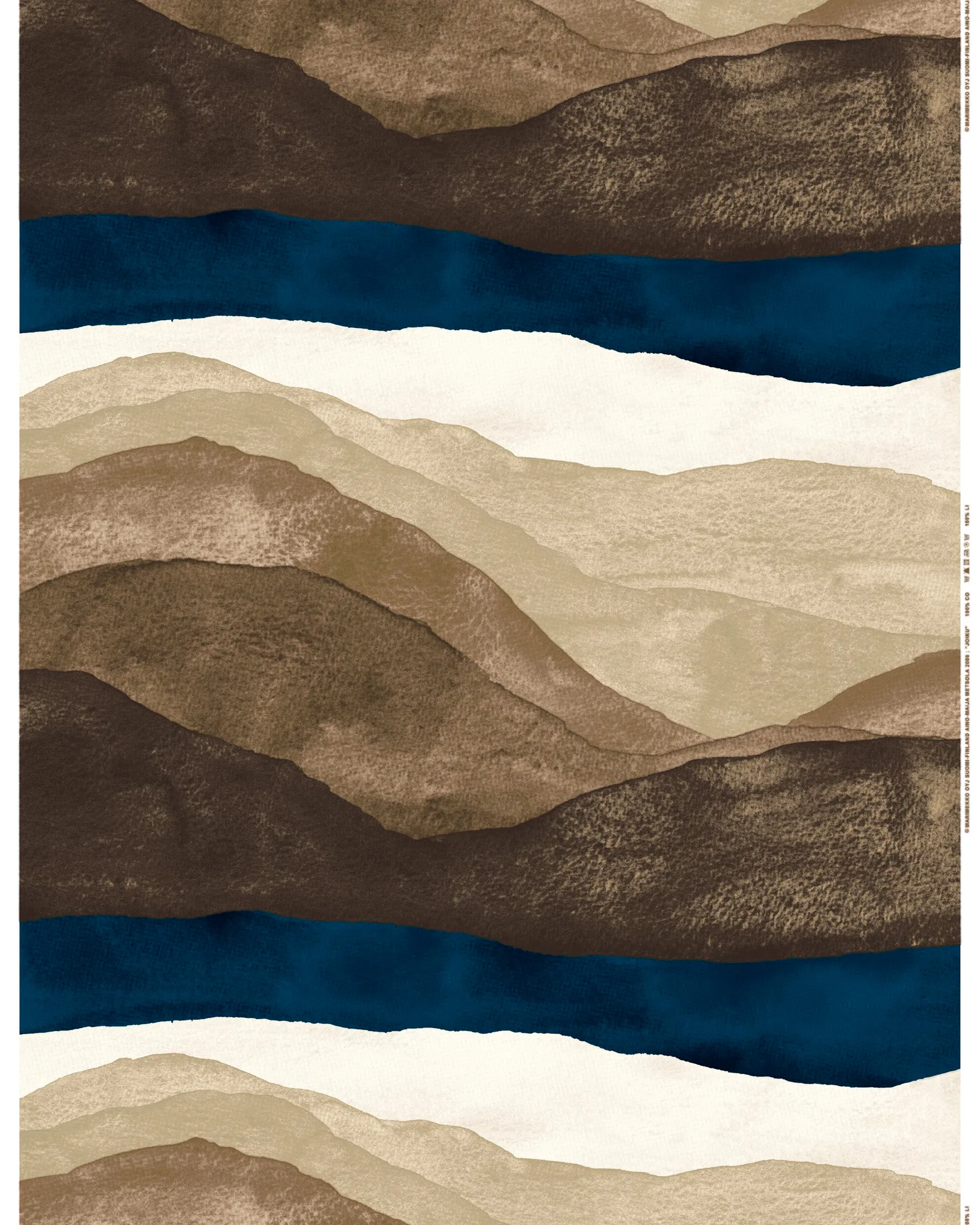 Joiku pillowcase 40x60 cm, Brown-dark blue-beige Marimekko