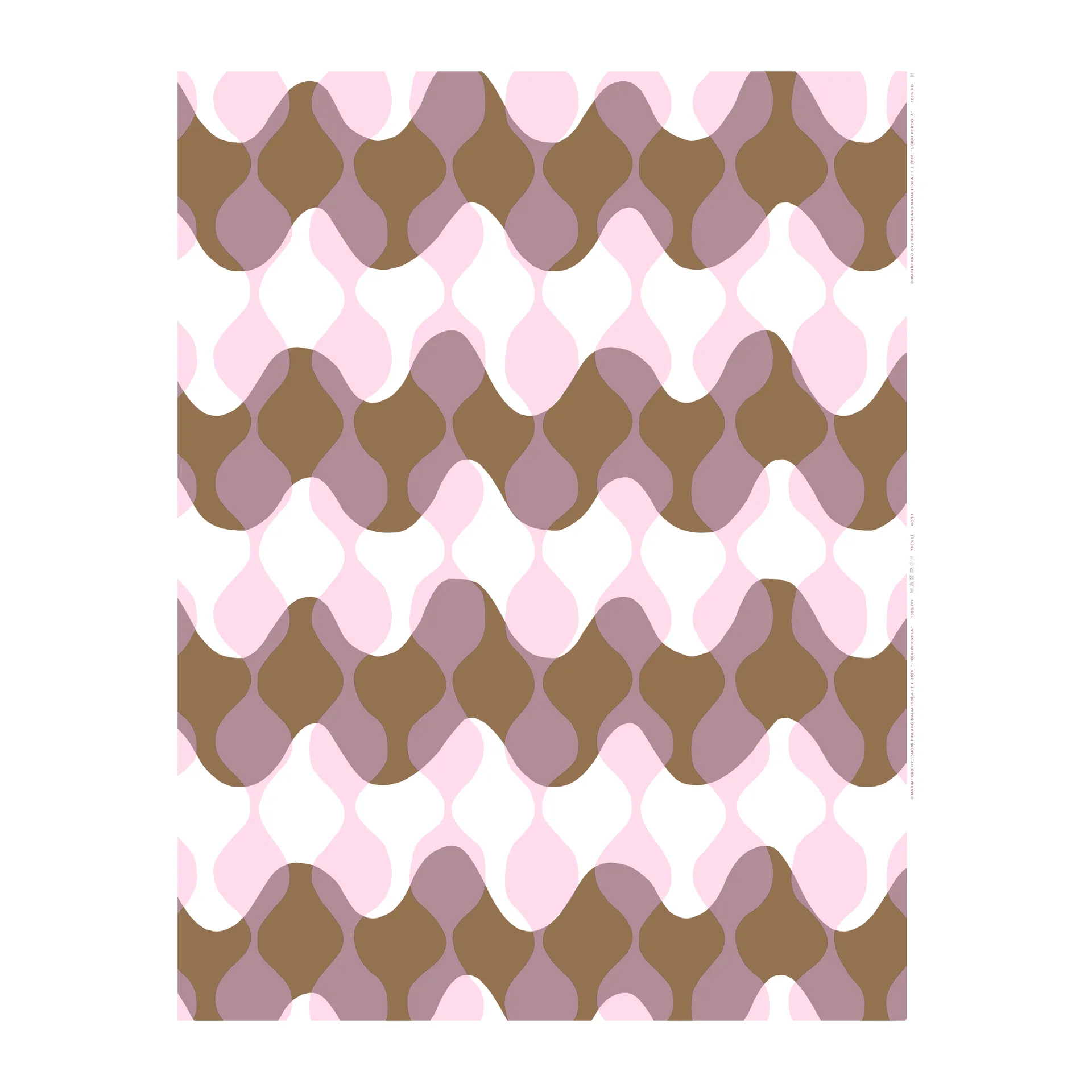 Lokki Pergola fabric, White-purple-brown Marimekko