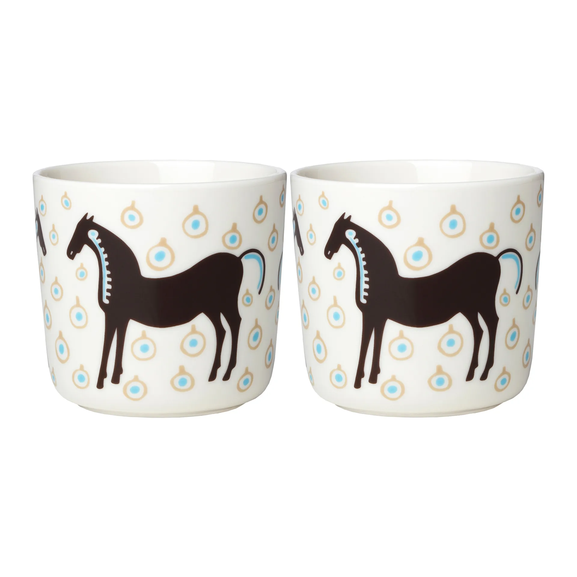 Musta Tamma coffee cup 20 cl 2-pack, White-brown-beige Marimekko