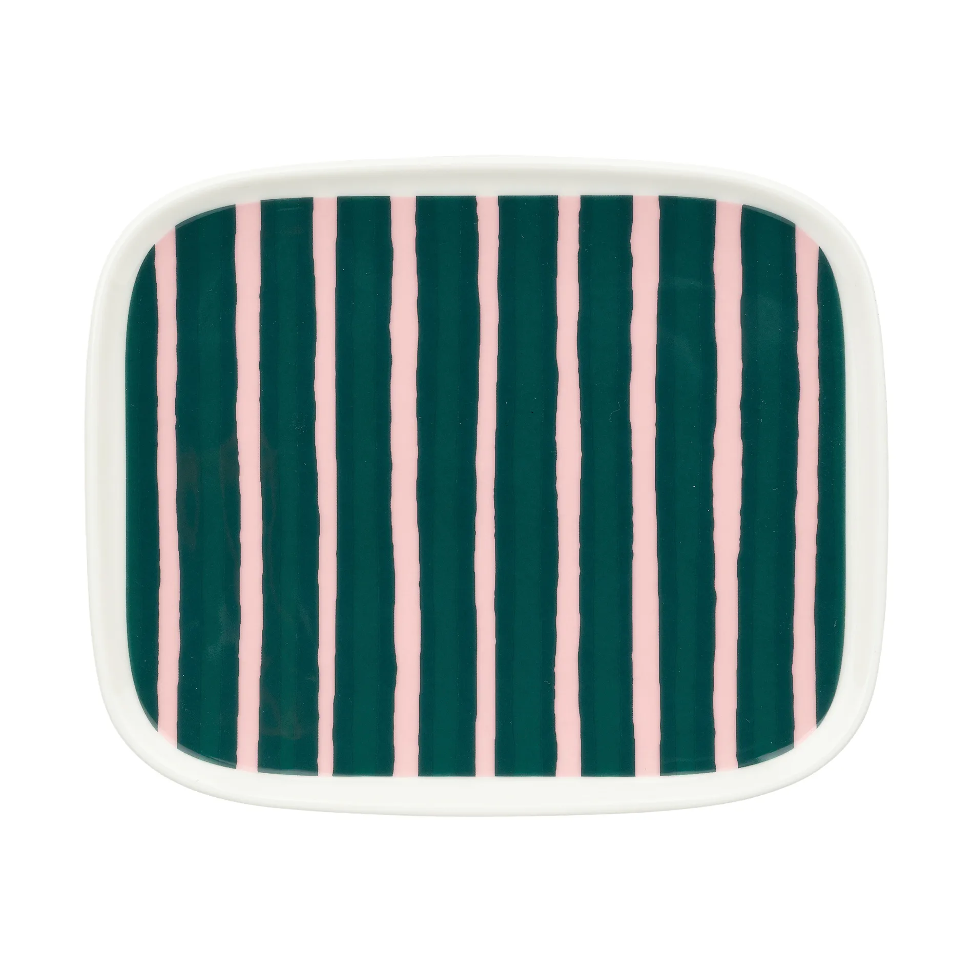 Oiva Piccolo plate 12x15 cm, Green-pink Marimekko