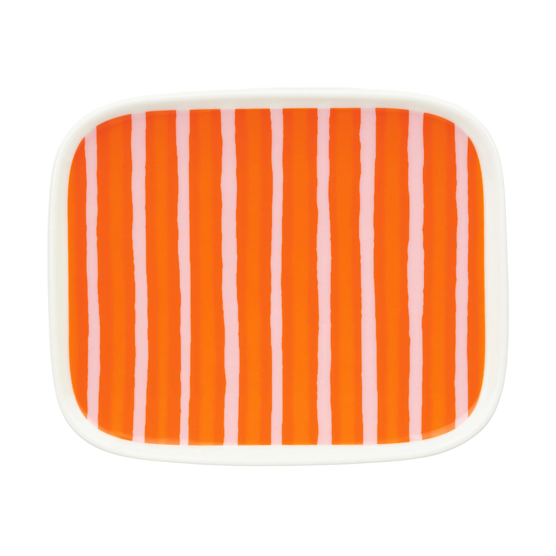 Oiva Piccolo plate 12x15 cm, Orange-pink Marimekko