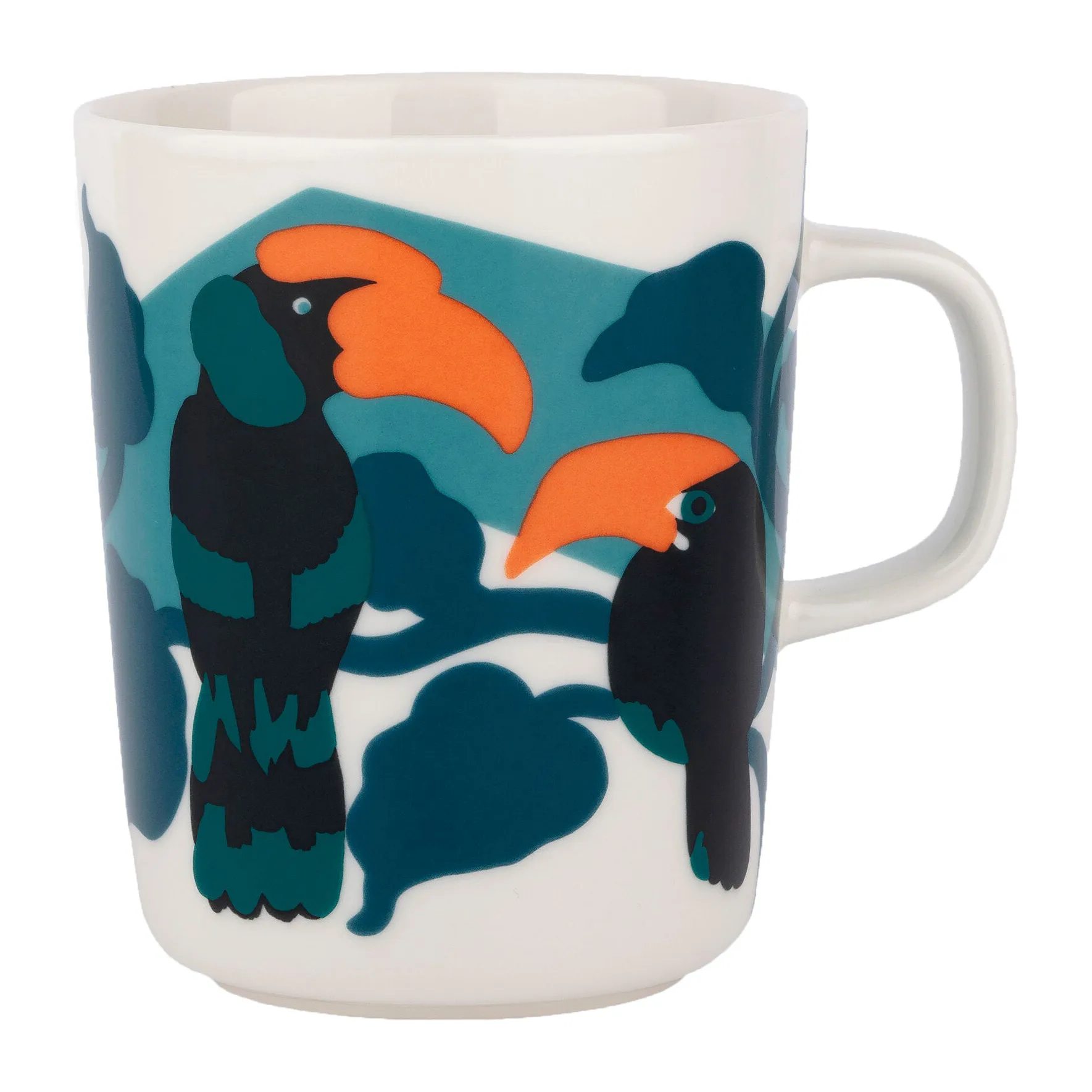 Pepe mug 25 cl, White-turquoise-orange Marimekko