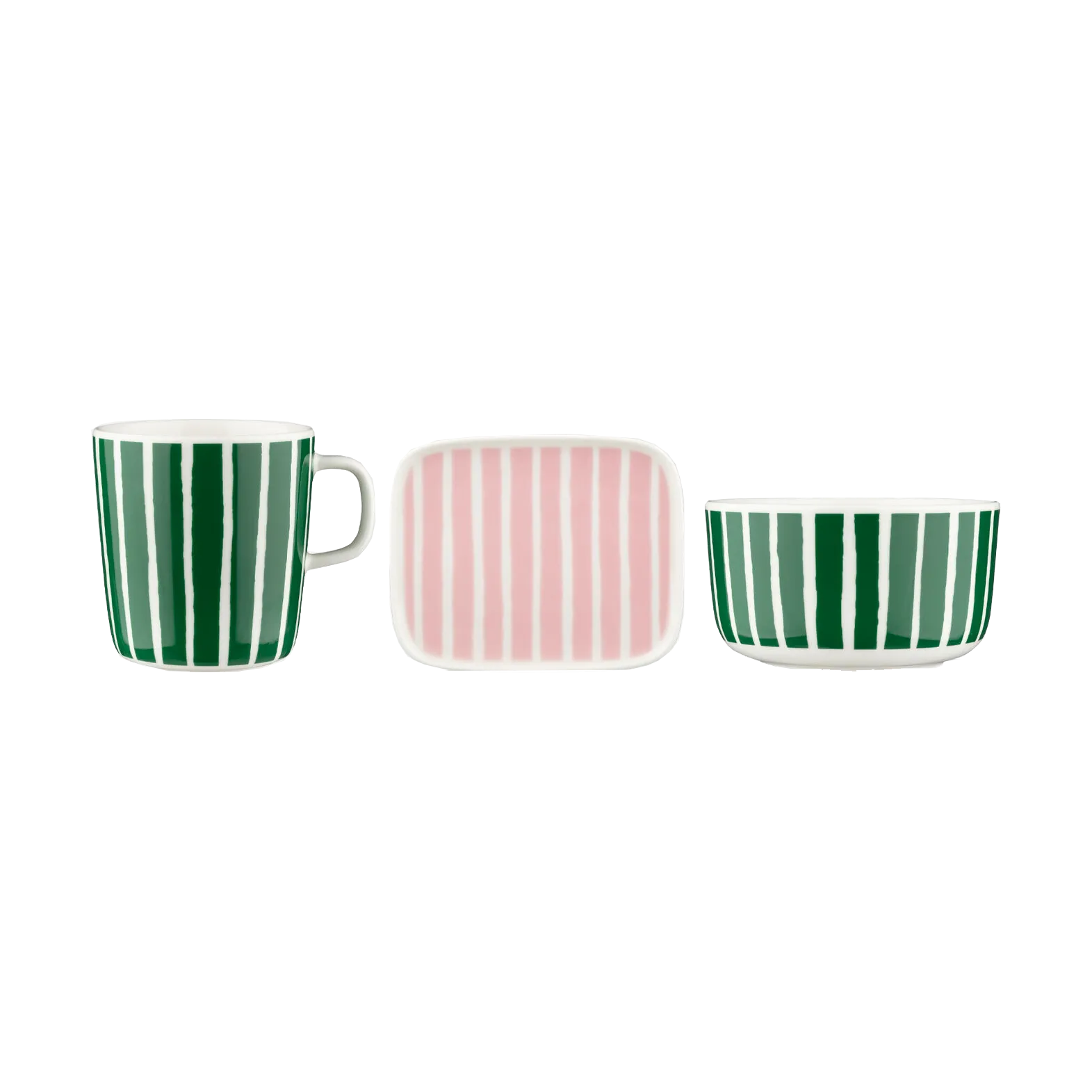 Piccolo breakfast set 3 pieces, Green-pink Marimekko