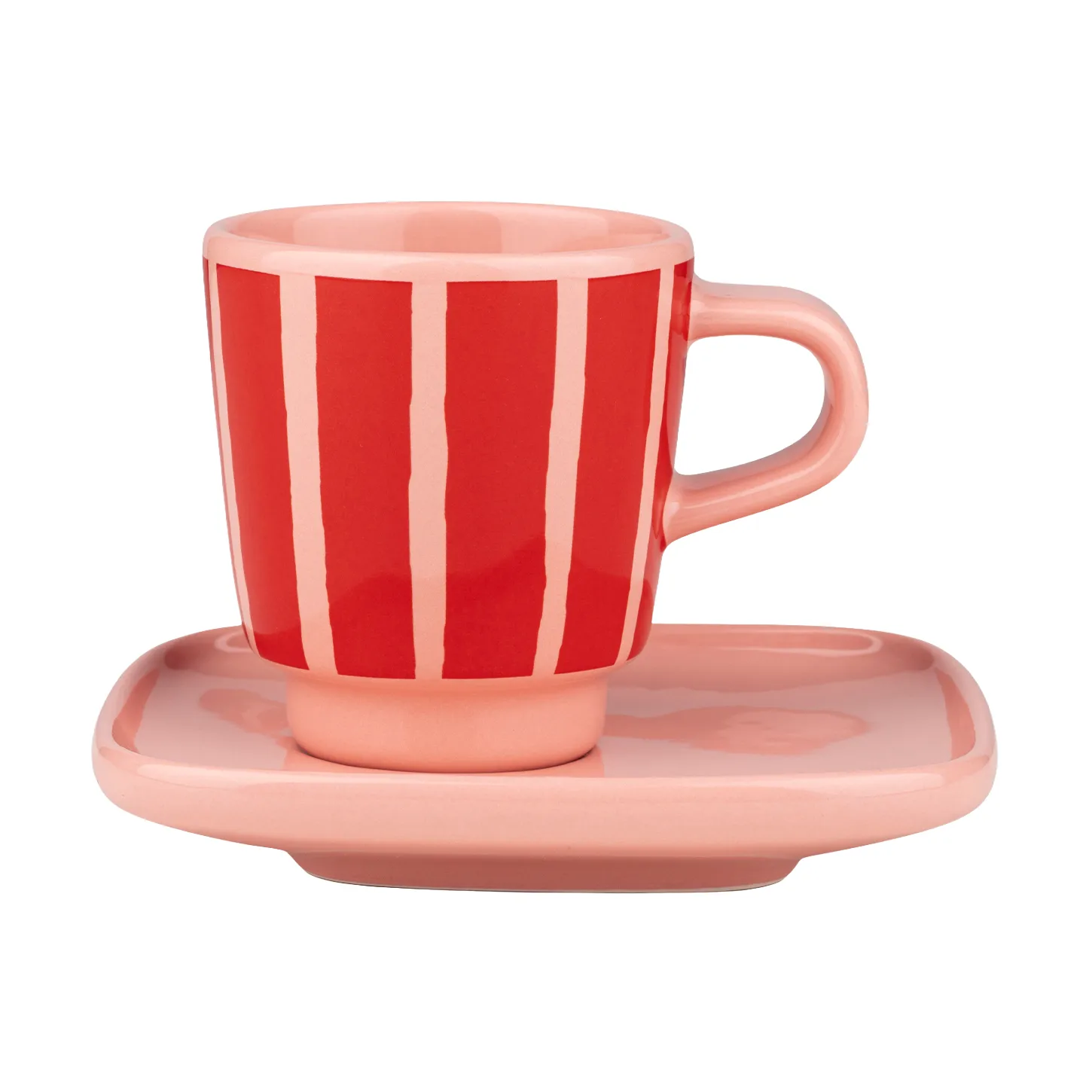 Piccolo espresso cup with saucer, Salmon red-orange red, 5 cl Marimekko