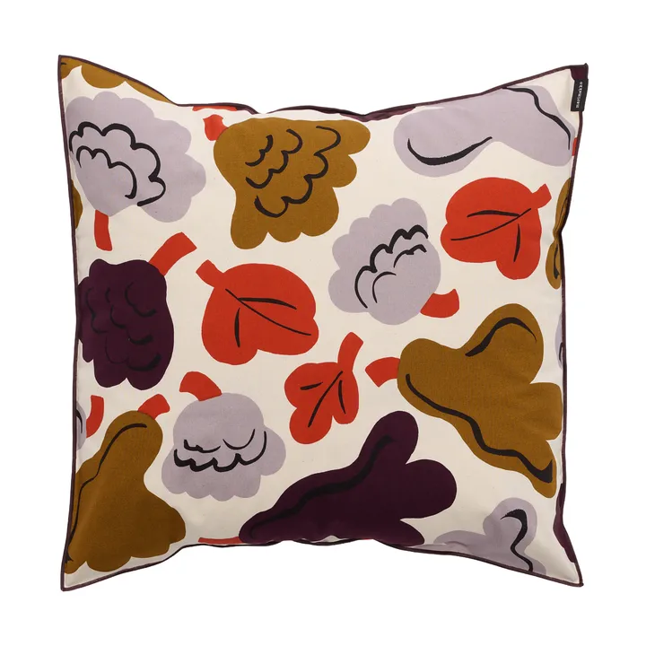 Pieni Kukasta Kukkaan cushion cover - Hay-plum-bronze-terracotta, 50x50 cm - Marimekko
