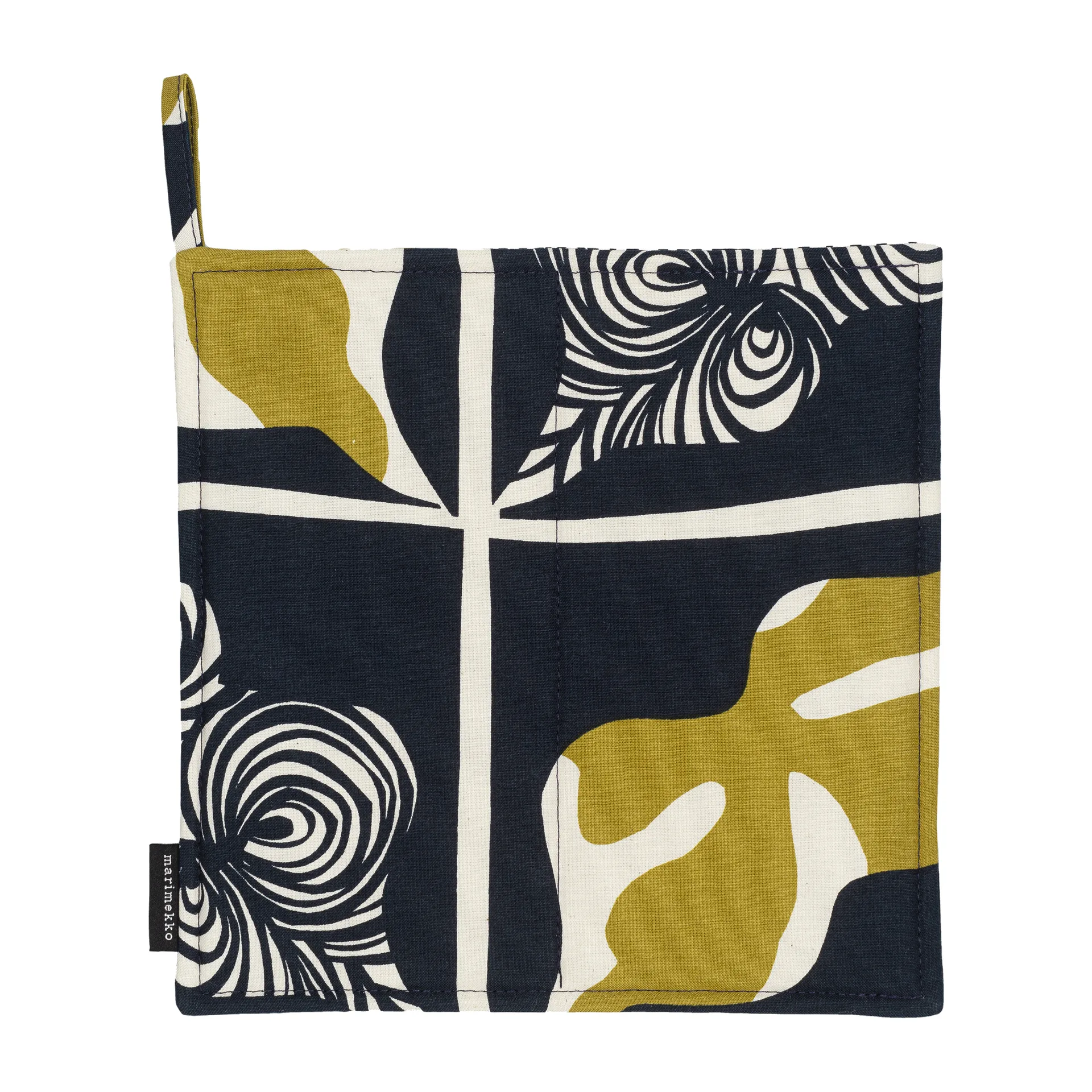 Pieni Rukinlapa oven mitt, dark blue-green-white Marimekko