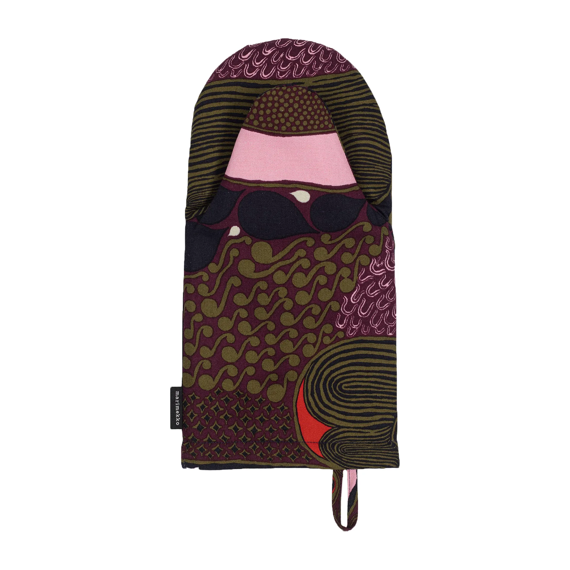 Pieni Rusakko oven glove, Pink-brown Marimekko