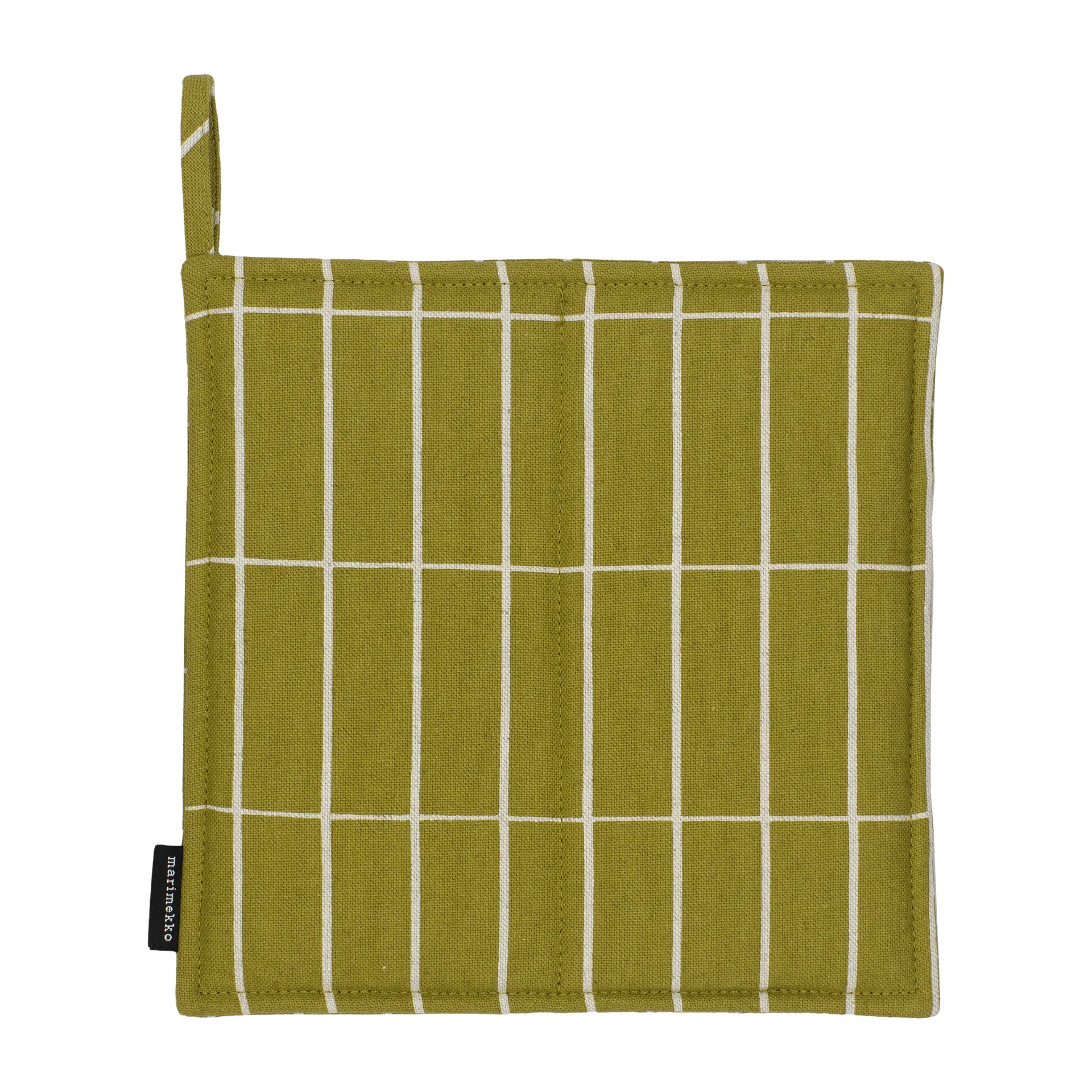 Pieni Tiiliskivi potholder, olive-linen Marimekko