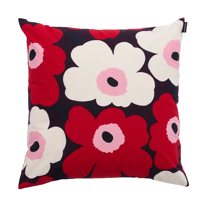 Pieni unikko cushion cover 50x50 cm - Plum-cranberry-off white-rose - Marimekko
