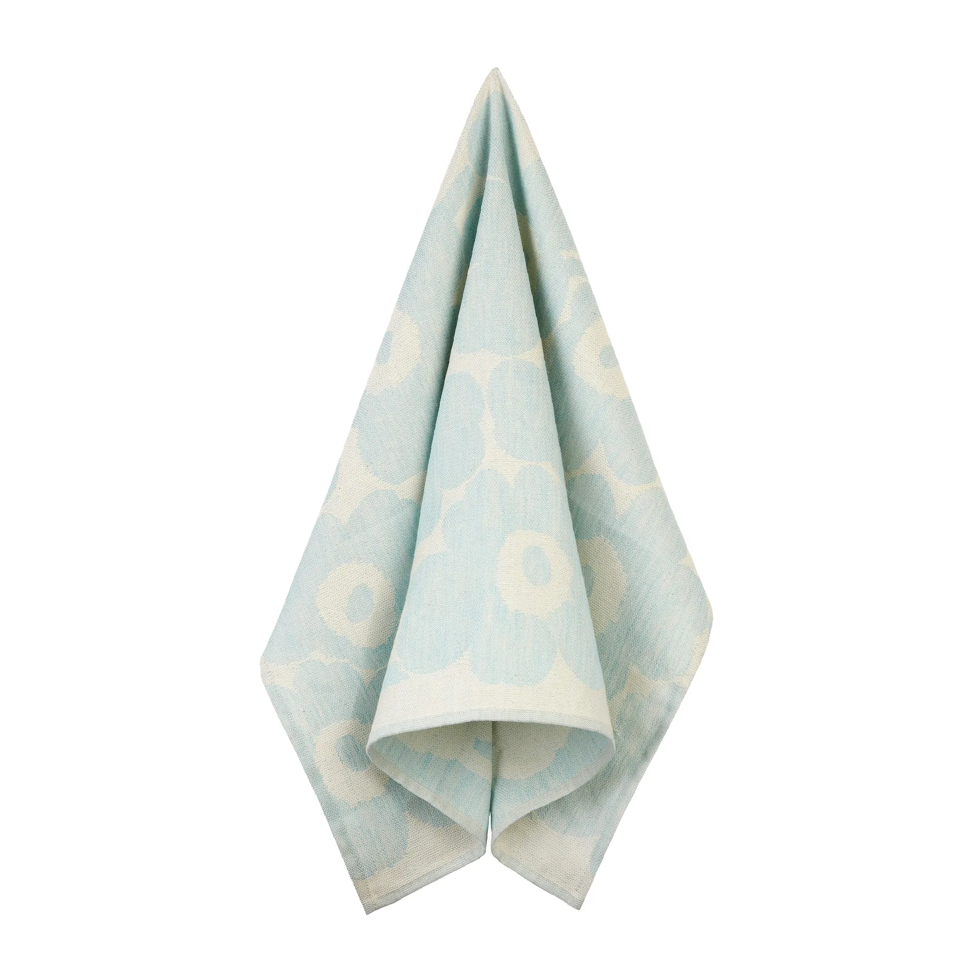 Pieni Unikko kitchen towel cotton wool-linnen 50x70 cm, Off white-light blue Marimekko
