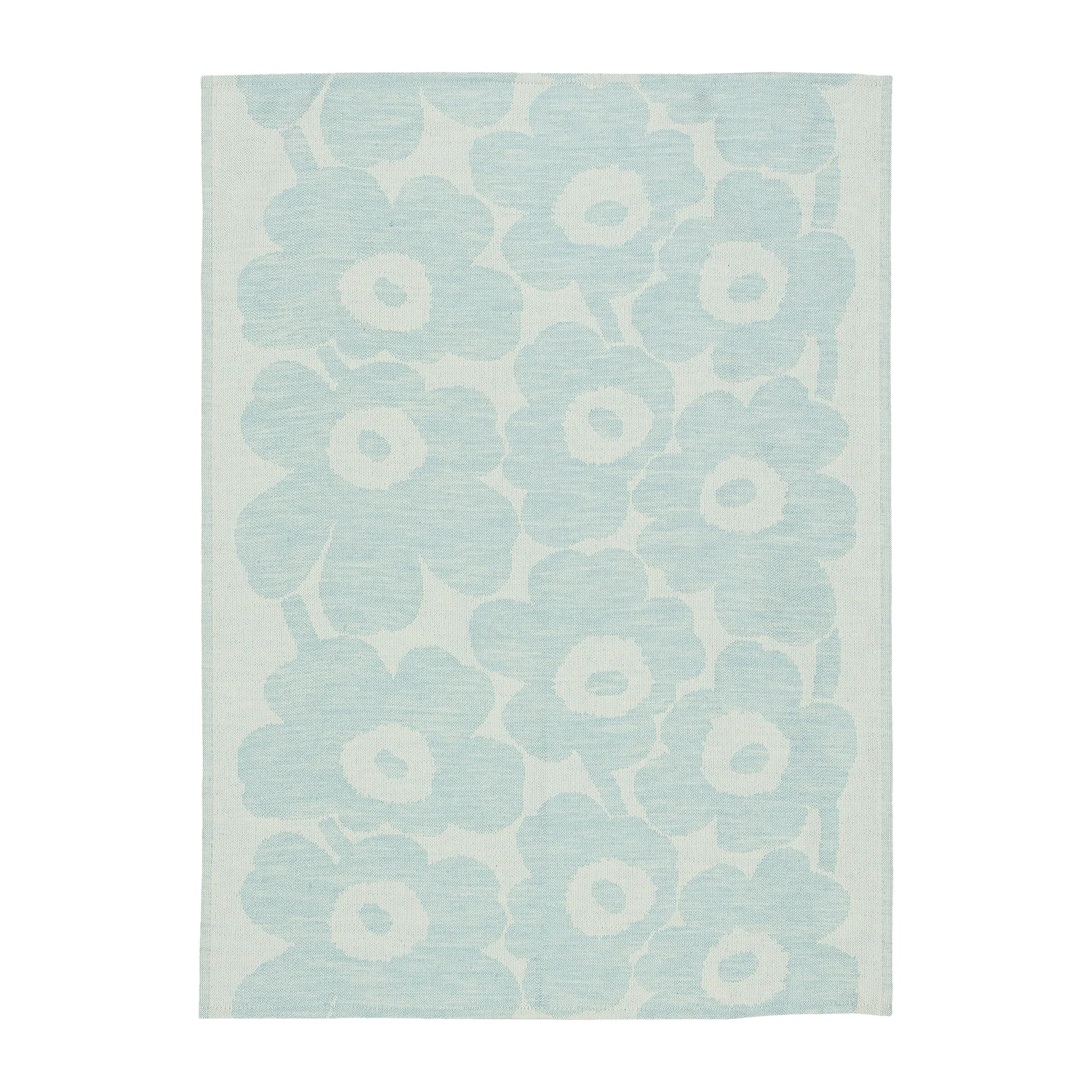 Pieni Unikko kitchen towel cotton wool-linnen 50x70 cm, Off white-light blue Marimekko
