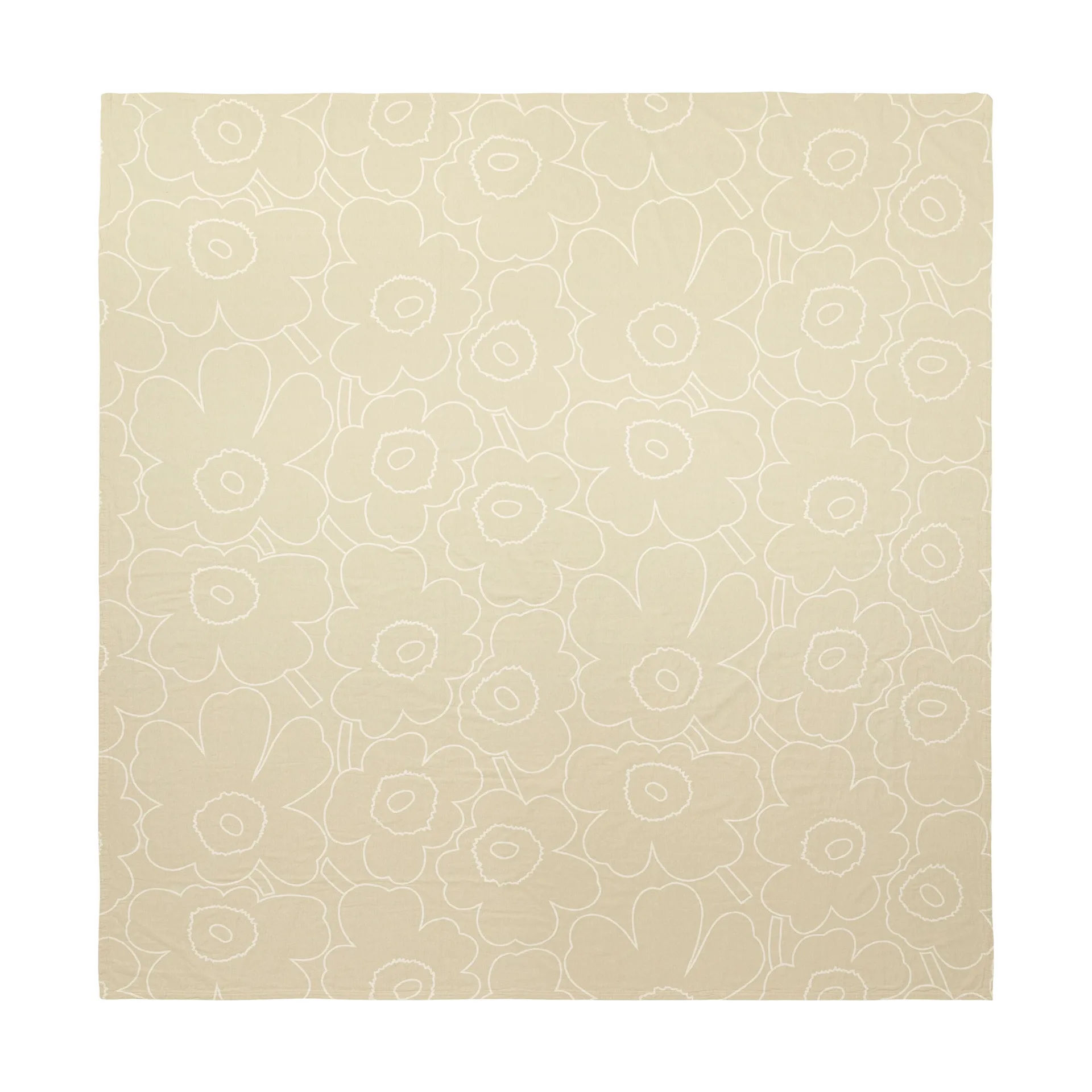 Piirto Unikko bedspread 260x260 cm, Ecru Marimekko
