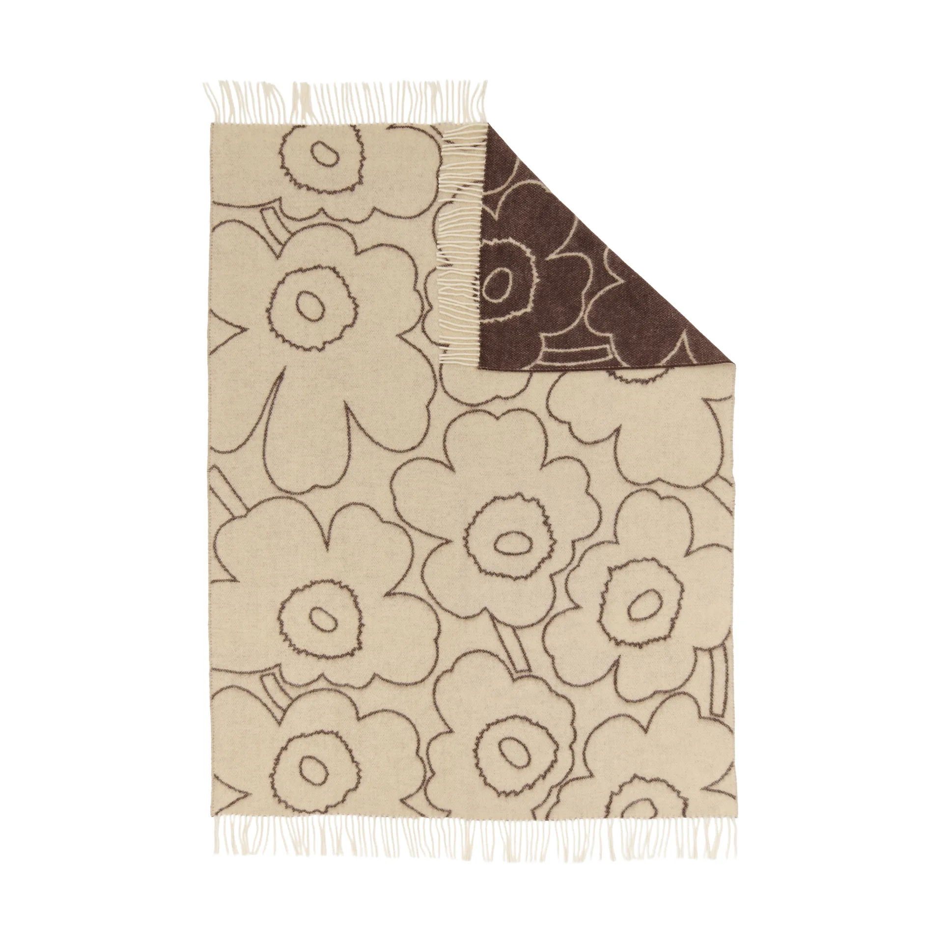 Piirto Unikko throw 130x170 cm, Off white-mole Marimekko